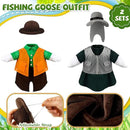 Frienda 2 Set Porch Goose Outfits Clothes 23 Inch Garden Raincoat Flag Bee Fishing Style Goose Costume for Lawn Patio Valentine's Day Decor by GreenHaven Gardens
