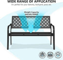Grand patio 50" Outdoor Bench Garden Bench with Armrests Bench for Outdoors Lawn Yard Porch Black by GreenHaven Gardens