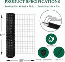 Black PVC Coated Welded Wire Fence 48 Inch x 50 Foot, 2 Inch x 3 Inch 16GA, Garden Border Fencing Roll Vinyl Coating Metal Wire Mesh for Yard Vegetable Plant Protection Poultry Netting by GreenHaven Gardens