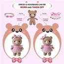 LoopMap Crochet Kit for Beginners - DIY Amigurumi Bear with Removable Dress & Accessories - Step-by-Step Video Tutorials, Extra Yarn, Crochet Tools, Handmade Gift for Kids & Adults (Bear K01, Pink) by TinyTreasures Baby Boutique