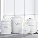 Ceramic Canister Set with Airtight Lids - 3-Piece Kitchen Storage for Flour, Sugar, Coffee, Tea & Spices - Modern Countertop Decor by CozyNest Decor