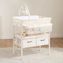Baby Changing Table with Wheels, Maydolly Portable Foldable Changing Table, Waterproof Diaper Changing Station, Adjustable Height Changing Station, Mobile Nursery for Newborn and Infant (Beige) by TinyTreasures Baby Boutique