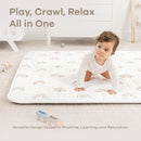Comfy Cubs Square Kids Play Mat - 56 x 56 inches Soft Quilted Baby Floor Mat with Non-Slip Bottom - Plush Design for Toddlers' Playtime and Relaxation - Comfortable and Durable - Rainbow by TinyTreasures Baby Boutique