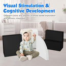 4-Piece Soft PU Leather Toddlers Climbing Toys, Baby Foam Climbing Blocks for Toddlers 3, Indoor Climb and Crawl Activity Play Set, Foam Play Gym Climbing Structures (Black and White) by TinyTreasures Baby Boutique
