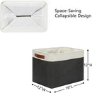 DULLEMELO Storage Bins Large-16"x12"x12" With Leather Handles for Organizing,Decorative Collapsible Storage Baskets for Shelves Closet Home Office (White&Black) by TinyTreasures Baby Boutique