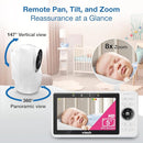 VTech 2-Cameras Smart WiFi Baby Monitor with 1080p FHD Camera and 5" HD IPS Screen, Free App with Motion Video, Sound/Motion Detection and Notifications, Split-Screen, Pan-Tilt-Zoom: VM901-2HD by TinyTreasures Baby Boutique