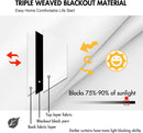 ANRODUO Back Tab Blackout Curtains for Bedroom Living Room, Rod Pocket Pinch Pleated Thermal Insulated Room Darkening Curtains 96 Inches Long 2 Panels, White, 42 x 96 Inch by TinyTreasures Baby Boutique