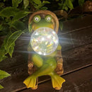 Funoasis Garden Outdoor Frog with Solar Powered Lamp Unique Gifts for Mom Outside Decor for Lawn Balcony Home Ornaments by GreenHaven Gardens