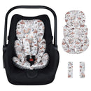 Infant Car Seat Insert, Car Seat Head Support Baby Girls Boys, Soft & Reversible Newborn Carseat Insert Cushion with 2 Strap Covers, for Stroller, Swing, Bouncer (Gray Animals) by TinyTreasures Baby Boutique