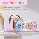 FLUESTON Mini Karaoke Machine for Kids Adults, Portable Bluetooth Speaker with 2 Wireless Microphones, Birthday Kids Gifts Toys for Girls Ages 3, 4, 5, 6, 7, 8, 9,10,11,12+ Years Old by TinyTreasures Baby Boutique