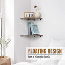 Corner Shelf Wall Mount, Floating Corner Shelves, Set of 2 Corner Wall Shelf Organizer, Rustic Wood Wall Storage Display Shelves for Living Room Bedroom Bathroom Kitchen, Rustic Grey by CozyNest Decor