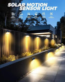 4 Pack Solar Fence Lights, Waterproof Motion Sensor Deck Outdoor, Warm White LED Outside Wireless for Wall Yard Steps Stairs Garden - Black by GreenHaven Gardens