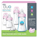 Chicco Duo Newborn Hybrid Baby Bottle Starter Gift Set with Invinci-Glass Inside and Plastic Outside | Dishwasher, Bottle Warmer, and Electric Sterilizer Safe | Intui-Latch Nipple | Clear/Pink by TinyTreasures Baby Boutique