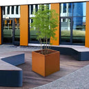 Corten Steel Planter Metal Square Planter Tall Cube Rustic Steel Planters 27.6 Inch Durable Antique Detached for Outdoor Commercial Residential Garden Patio Deck and Backyard by GreenHaven Gardens