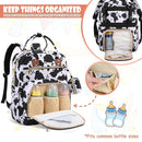 Baby Diaper Bag Backpack, Travel Diaper Bags for Baby Girl Boy Large Capacity Baby Bag Backpack for Women Cow Print by TinyTreasures Baby Boutique