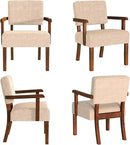 Accent Chair Set of 2 with Table, Living Room Chairs with Soft Seat and Armrests for Living Room Bedroom Reading Room Waiting Room (Beige) (AC01) by CozyNest Decor