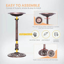 VIVOHOME Polyresin Antique Outdoor Bronze Garden Bird Bath and Solar Powered Round Pond Fountain Combo Set by GreenHaven Gardens