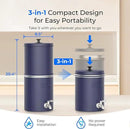 Waterdrop 2.25G Gravity Water Filter System, NSF/ANSI 42&371 Standard, Stainless Steel System with 2 Carbon Filters, Reduces 99% of Lead and Chlorine for Home, Camping, Emergencies, King Tank, Blue by CozyNest Decor