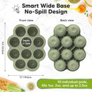 KeaBabies Silicone Food Freezer Trays with Lid, 2oz x 10 Pods Baby Food Storage Containers, Easy Puree Meal Prep, Breast Milk Silicone Freezer Molds, Dishwasher, Microwave Safe, BPA-Free (Sage) by TinyTreasures Baby Boutique