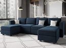 Belffin Modular Sectional Sofa U Shaped Velvet Couch with Reversible Chaise Oversized Couch with Ottoman Blue… by CozyNest Decor