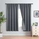 XWZO Full Blackout Curtains 63 Inches Long with Tiebacks- Rod Pocket Full Light Blocking & Energy Efficiency Extra Wide Window Draperies with Black Liner for Bedroom, Dark Grey, W70 x L63, Set of 2 by TinyTreasures Baby Boutique