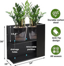 Metal Large Rectangular Planter Box Outdoor 30" H x 34" W x 10" D,Tall Flower Pot with Quick Installation,Long Black Planters for Outdoor Plants with Drainage Holes for Plants,Patio,Garden by CozyNest Decor