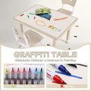 Toddler Table and Chair Set, Height Adjustable-Upgrade Kids Table and 2 Chairs for Ages 3-8, Multi-Activity Toddler Play Table with Graffiti Desktop for Home/Daycare/Classroom by CozyNest Decor