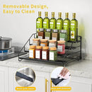 RCHYFEED Spice Rack Organizer for Cabinet Pantry,4 Tier Spice Rack Countertop,Tierd Spice Organization Easy Visibility, Depth Adjustable Seasoning Organizer for Cabinet (Black, 2Pack) by CozyNest Decor