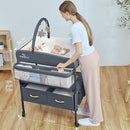 BabyBond Portable Baby Changing Table with 2 Storage Baskets, Foldable Diaper Changing Table Dresser Waterproof Height Adjustable Changing Station for Infant and Newborn(Grey) by TinyTreasures Baby Boutique