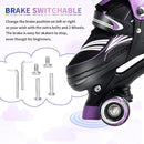 Adjustable 4 Size Kids Roller Skates With Light up Wheels for Girls Ages 5-8-12, Safe and Fun Illuminating Skates for Kids, Toddlers, Boys by TinyTreasures Baby Boutique