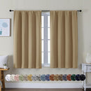 Simplebrand Ava Taupe Short Blackout Curtains for Bedroom 45 Inches Long 2 Panels Set, Solid Thermal Insulated, Energy Saving Window Treatment Curtains Blackout Drapes, W40 x L45 Inch, Taupe by TinyTreasures Baby Boutique
