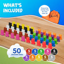 Skoolzy Rainbow Stackable Counting Bears - Stacking & Sorting Bears for Toddlers 50 pcs - Teddy Bear Math Manipulatives for 3-8 Kids & Adults by TinyTreasures Baby Boutique