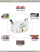 Rectangular Folding Laundry Basket,waterproof Canvas Basket,gift basket,Suitable for children's room,Office,Clothes,Toys Storage(Tree Animals) by TinyTreasures Baby Boutique