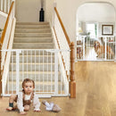 Cumbor 2 Pack 29.7-46" Baby Gate for Stairs, Mom's Choice Awards Winner-Auto Close Dog Gate for doorways, Easy Install Pressure Mounted Pet Gates indoor, Easy Walk Thru Wide Safety Gate for Dog, White by TinyTreasures Baby Boutique