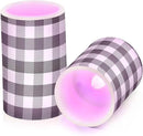 Flickering Flameless Candles, Black White Buffalo Plaid LED Candles with Remote Timer, Set of 2 Battery Operated Candle for Valentine Wedding Birthday by GreenHaven Gardens