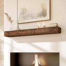 48x8x5 Fireplace Mantel - Handcrafted Hollow Rustic Solid Wood Wall Mounted Floating Shelf with Invisible Heavy Duty Wood Bracket (Weathered Brown) by CozyNest Decor
