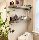 Rustic Shelves with J-Brackets Set of 2, Industrial Shelf, Kitchen Shelves, Solid Wood, Decorative Wall Storage, Heavy Duty, URBANDI (Grey, 12Wx12D) by CozyNest Decor