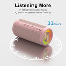 Ortizan Wireless Portable Bluetooth Speaker, IPX7 Waterproof, Dustproof and Rustproof, Powerful 24W Sound, Enhanced Bass, 30 Hour Battery, 360° Party Light, and Stereo Pairing (BT 5.3), Gifts - Pink by TinyTreasures Baby Boutique