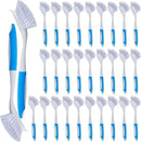 Hsei 30 Pcs Blue Kitchen Scrub Dish Brush Bulk with 11 Inch Handle Cleaning Dish Scrubber with Stiff Bristles Washing Scrub Brushes for Housekeeping for Pots and Pans, Kitchen Sink by CozyNest Decor