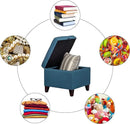 Adeco Square Fabric Storage Ottoman with Tufted Flip Top, 18x18x15 by CozyNest Decor