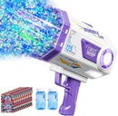 BOMOCO Bubble Gun,125 Holes Bubble Machine Bubbles for Kids 3-12,Bubble Blaster Gun with Bubble Solution Summer Outdoor Bubble Toys Birthday Wedding Halloween Party Favors Gifts Bubble Maker,Purple by TinyTreasures Baby Boutique