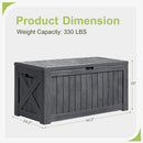 Greesum 120 Gallon Deck Box, Resin Outdoor Storage Container for Patio Furniture, Garden Tools, Pool Accessories, Weatherproof, Lockable, Gray by GreenHaven Gardens