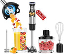 Immersion Blender Handheld 5 in 1-1100W Scratch Resistant Blender Stick, 12 Speed and Turbo Boost Hand Blender with Chopper Beaker Whisk and Milk Frother for Milkshake Puree Smoothie Food by TinyTreasures Baby Boutique