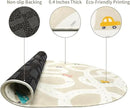 STARUIA Large Kids Rug for Playroom, 4'x6' Washable Road Rug for Nursery, Non-Slip Car Rugs for Boys Room, Tan Traffic Classroom Rugs Soft Baby Play Mat for Dorm Toy Room Tent by CozyNest Decor