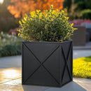 Metal Square Planter Box Tall Planters for Outdoor Plants Modern Heavy Duty with Drainage Holes for Outside Indoor Patio Deck - Black, 17”x 17”x 18” by CozyNest Decor