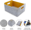 Welaxy Storage Baskets Collapsible Felt Storage bin Foldable Shelf Drawers Organizers for Kids Pet Toys magazine Books Clothes Closet Cabinet decluttering (Curry x 3) by TinyTreasures Baby Boutique