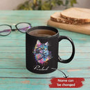 Customized Cat Ceramic Mug, Gift For Cat Pet Owner, Personalized Cat Lover Coffee Cup, Colorful Cat Design Mug For Birthday, Custom Name Cat Animal Black Cup, Unique Cat Mug 11oz 15oz by CozyNest Decor