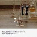 HMYHUM Acrylic Bar Cart with 4 Lockable Wheels, 3 Tier Clear Serving Cart with Glass Holder, Rolling Beverage Cart for Home, Kitchen, Dinning Room, 23.6''D x 15''W x 32.3''H by CozyNest Decor