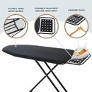 Ironing Board Full Size, RAINHOL 54"x13" Heavy Duty Compact Ironing Board with Iron Rest, Heat Resistant Cover with Ultra Thick Padding, Height Adjustable Sturdy Iron Stand, Black by CozyNest Decor
