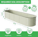Raised Garden Bed Kit 8×2×1.4 FT Magnesium-Aluminum-Zinc Stainless Steel Metal Planter Box for Planting Outdoor Plants Vegetables (Beige) by CozyNest Decor